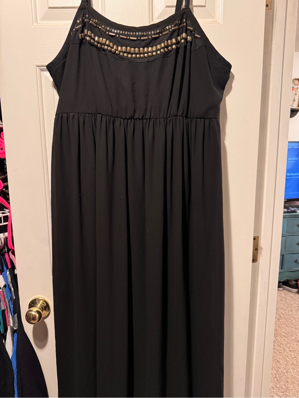 torrid Black Dress with Gold Beaded Neckline